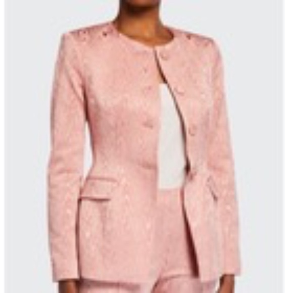 Veronica Beard Eris Moire Blush Textured Blazer Jacket Pink Size 10 - Picture 13 of 16